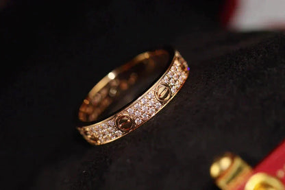 [⭐Haelin Jewelry]LOVE RING 3.6MM DIAMOND PAVED
