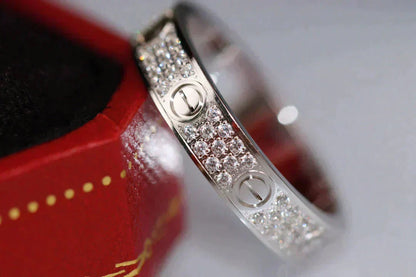 [⭐Haelin Jewelry]LOVE RING 3.6MM DIAMOND PAVED