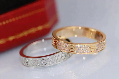 [⭐Haelin Jewelry]LOVE RING 3.6MM DIAMOND PAVED