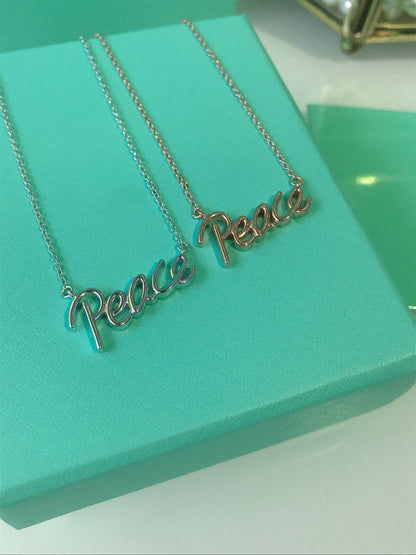 [Haelin Jewelry]PEACE TEXT PEDANT NECKLACE