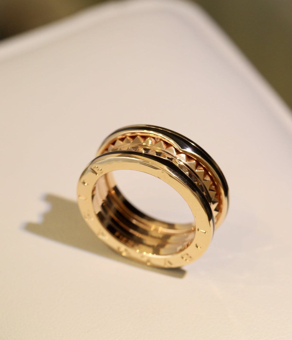 [⭐Haelin Jewelry]ZERO 1 PINK GOLD BLACK CERAMIC RING