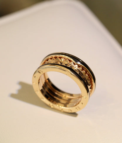 [⭐Haelin Jewelry]ZERO 1 PINK GOLD BLACK CERAMIC RING