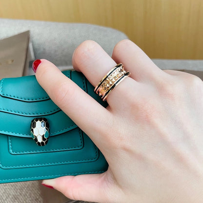 [⭐Haelin Jewelry]ZERO 1 PINK GOLD BLACK CERAMIC RING