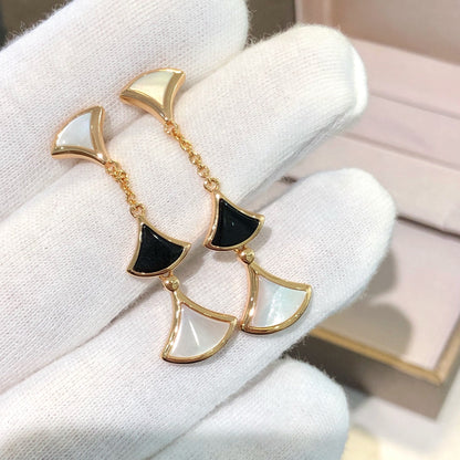 [⭐Haelin Jewelry]DREAM EARRINGS 3 MOTIFS ONYX MOP PINK GOLD