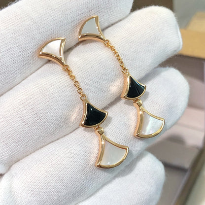 [⭐Haelin Jewelry]DREAM EARRINGS 3 MOTIFS ONYX MOP PINK GOLD