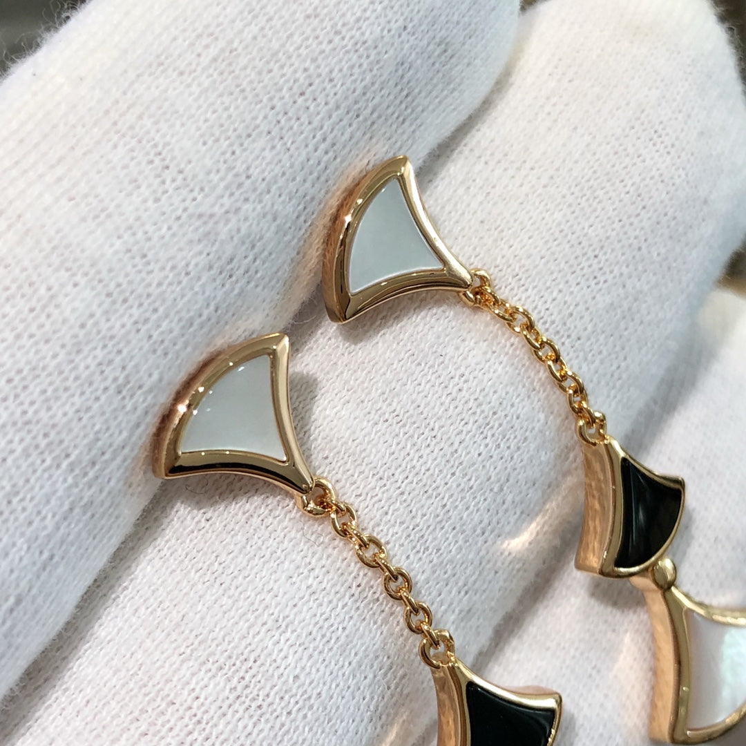 [⭐Haelin Jewelry]DREAM EARRINGS 3 MOTIFS ONYX MOP PINK GOLD