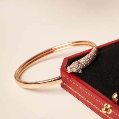 [⭐Haelin Jewelry]PANTHERE HALF DIAMOND OPEN BRACELET