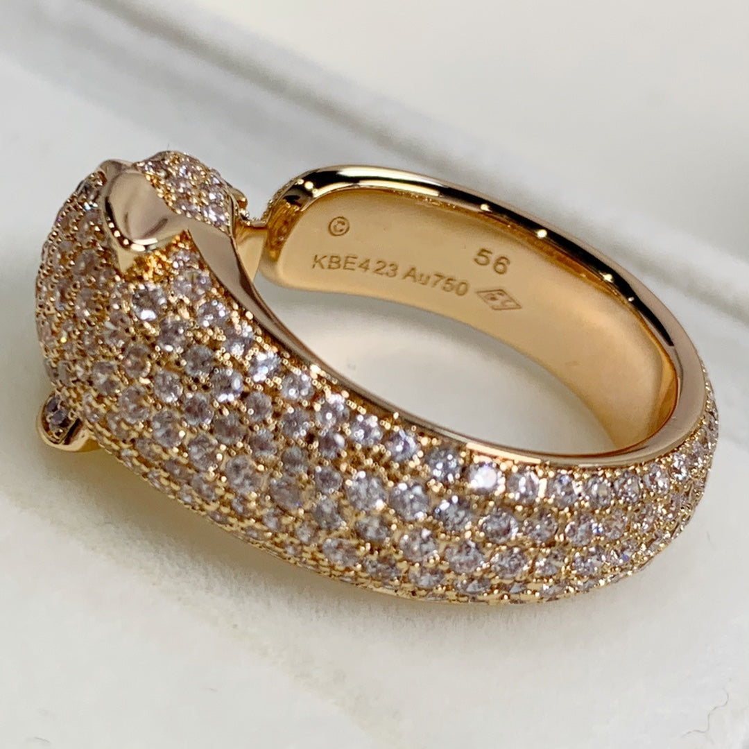 [⭐Haelin Jewelry]PANTHERE PINK GOLD DIAMOND RING