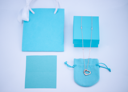 [Haelin Jewelry]OPEN HEART PEDANT PINK GOLD NECKLACE