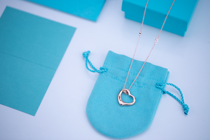 [Haelin Jewelry]OPEN HEART PEDANT PINK GOLD NECKLACE