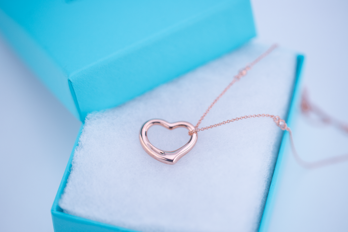 [Haelin Jewelry]OPEN HEART PEDANT PINK GOLD NECKLACE