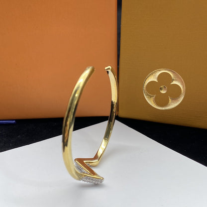 [⭐Haelin Jewelry]VOLTE UPSITE DOWN DIAMOND GOLD OPEN BRACELET