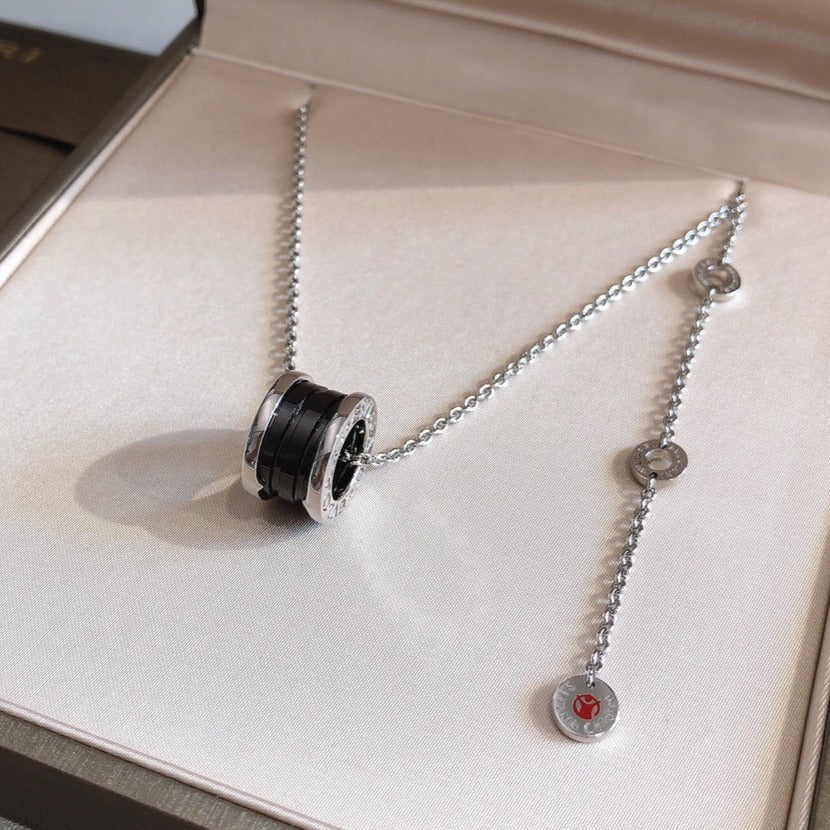 [⭐Haelin Jewelry]ZERO 1 BLACK CERAMIC SILVER NECKLACE