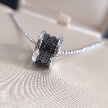 [⭐Haelin Jewelry]ZERO 1 BLACK CERAMIC SILVER NECKLACE