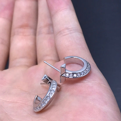 [Haelin Jewelry]T HOOP DIAMOND EARRINGS