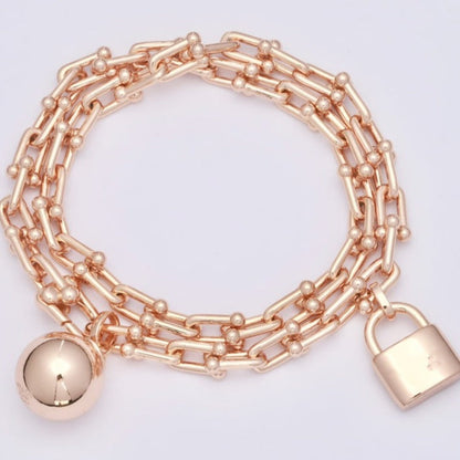 [Haelin Jewelry]HARDWEAR WRAP PINK GOLD BRACELET