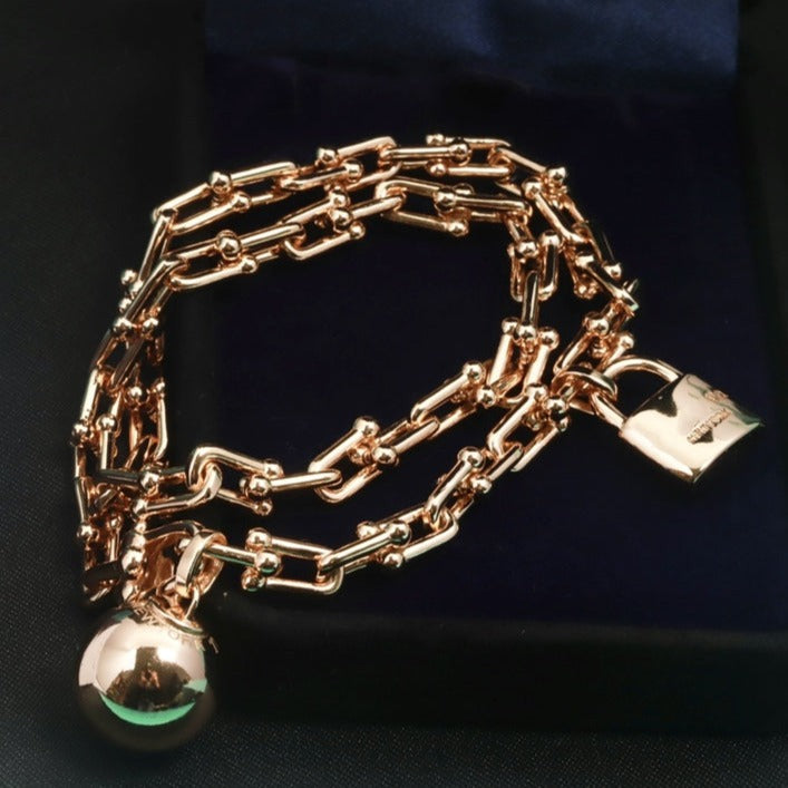 [Haelin Jewelry]HARDWEAR WRAP PINK GOLD BRACELET