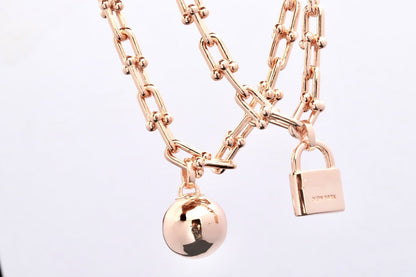 [Haelin Jewelry]HARDWEAR PINK GOLD WRAP NECKLACE