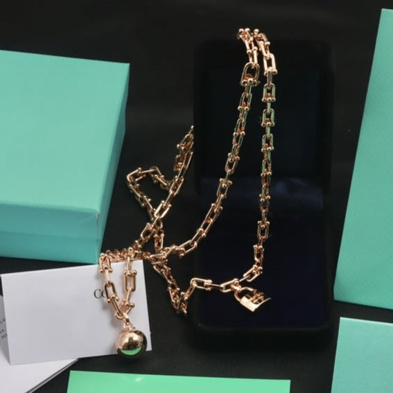 [Haelin Jewelry]HARDWEAR PINK GOLD WRAP NECKLACE
