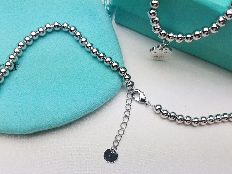[Haelin Jewelry]HEART PEDANT SILVER BALL CHAIN NECKLACE