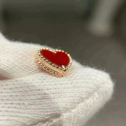 [⭐Haelin Jewelry]HEART CARNELIAN STUD EARRINGS