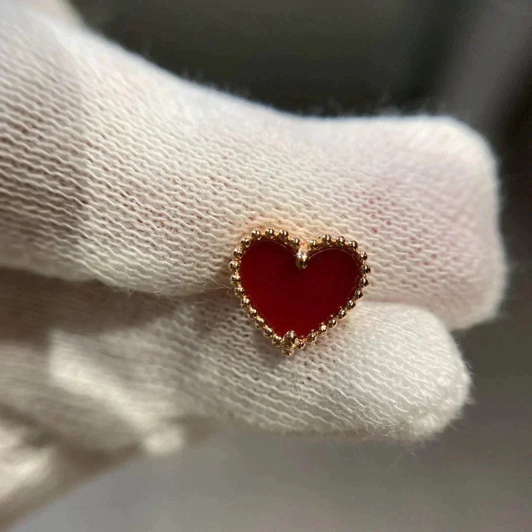 [⭐Haelin Jewelry]HEART CARNELIAN STUD EARRINGS