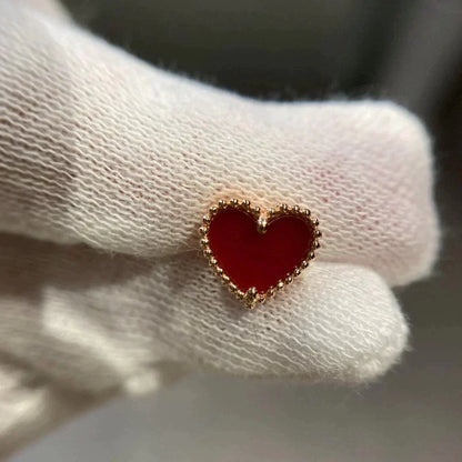 [⭐Haelin Jewelry]HEART CARNELIAN STUD EARRINGS