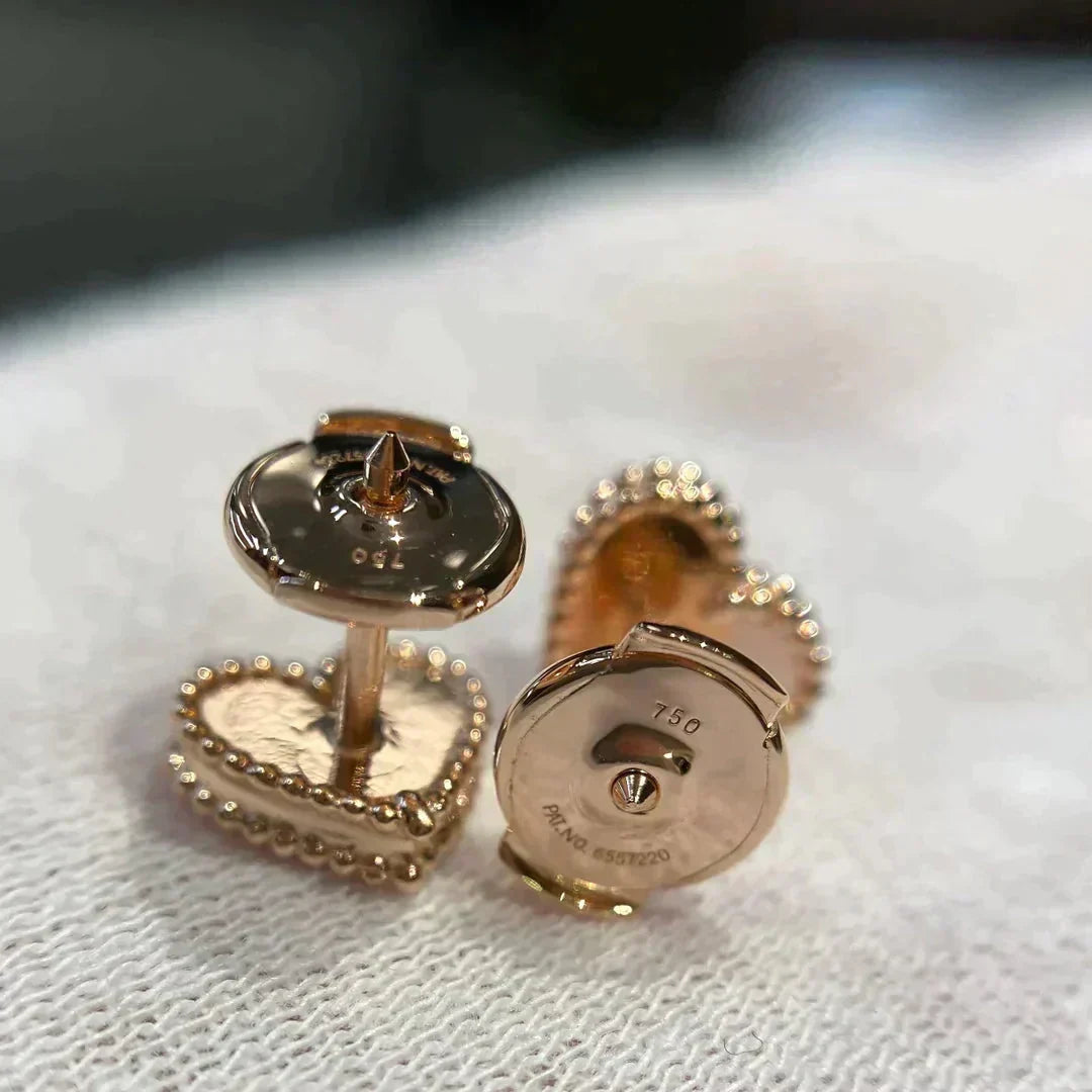 [⭐Haelin Jewelry]HEART CARNELIAN STUD EARRINGS