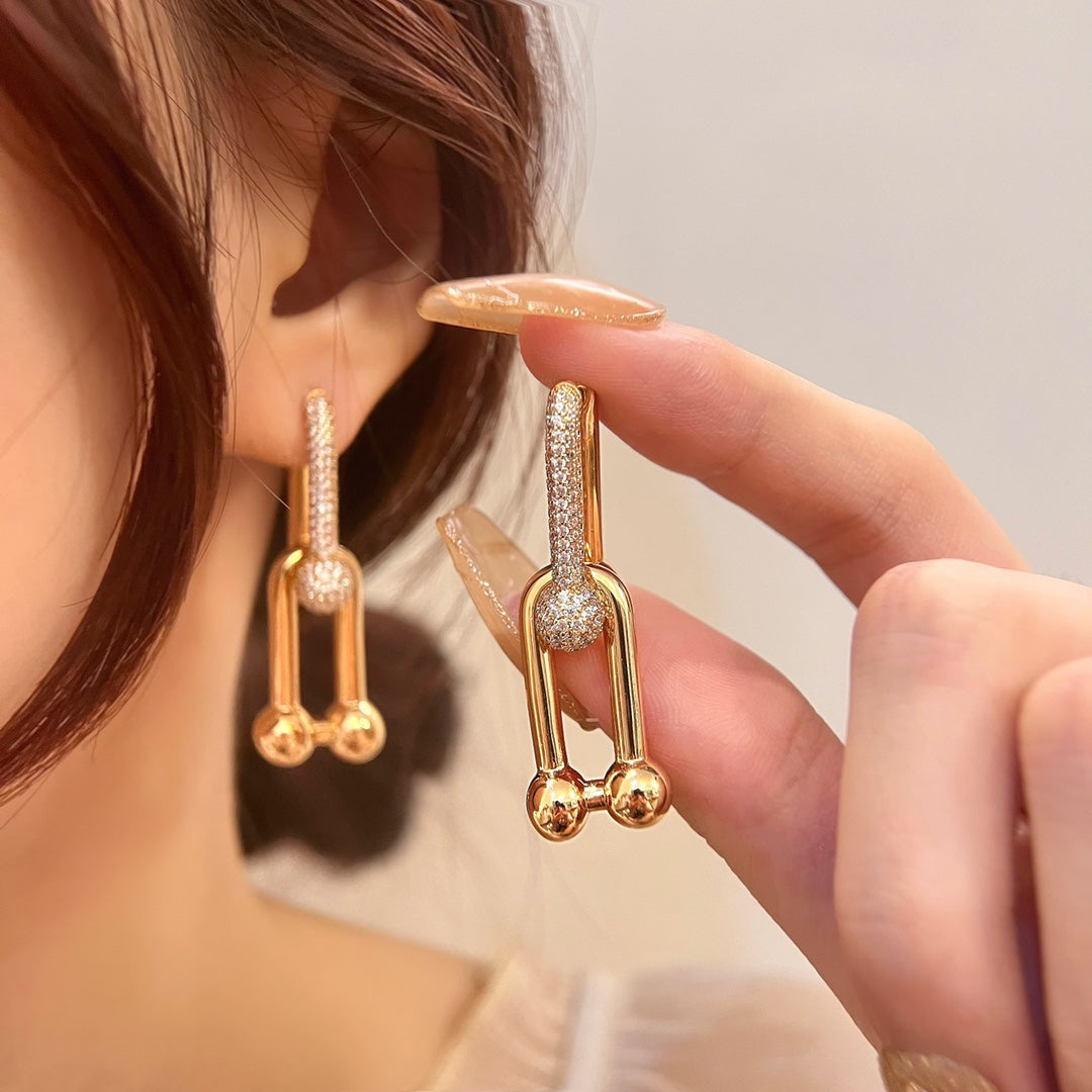 [Haelin Jewelry]HARDWEAR DROP DIAMONDS EARRINGS
