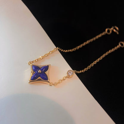 [⭐Haelin Jewelry]COLOR STAR PINK GOLD DIAMOND BRACELET