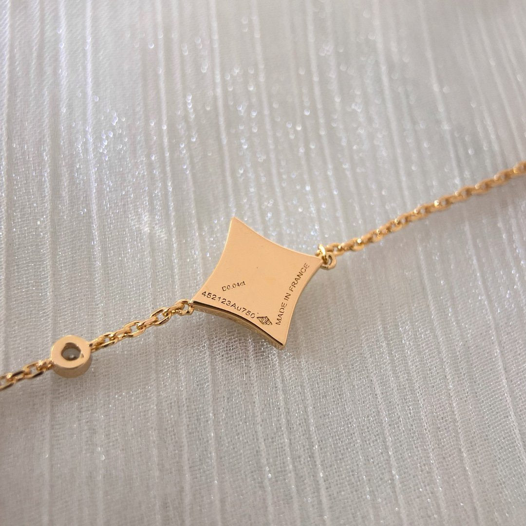 [⭐Haelin Jewelry]COLOR STAR PINK GOLD DIAMOND BRACELET