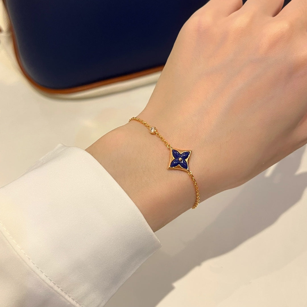 [⭐Haelin Jewelry]COLOR STAR PINK GOLD DIAMOND BRACELET