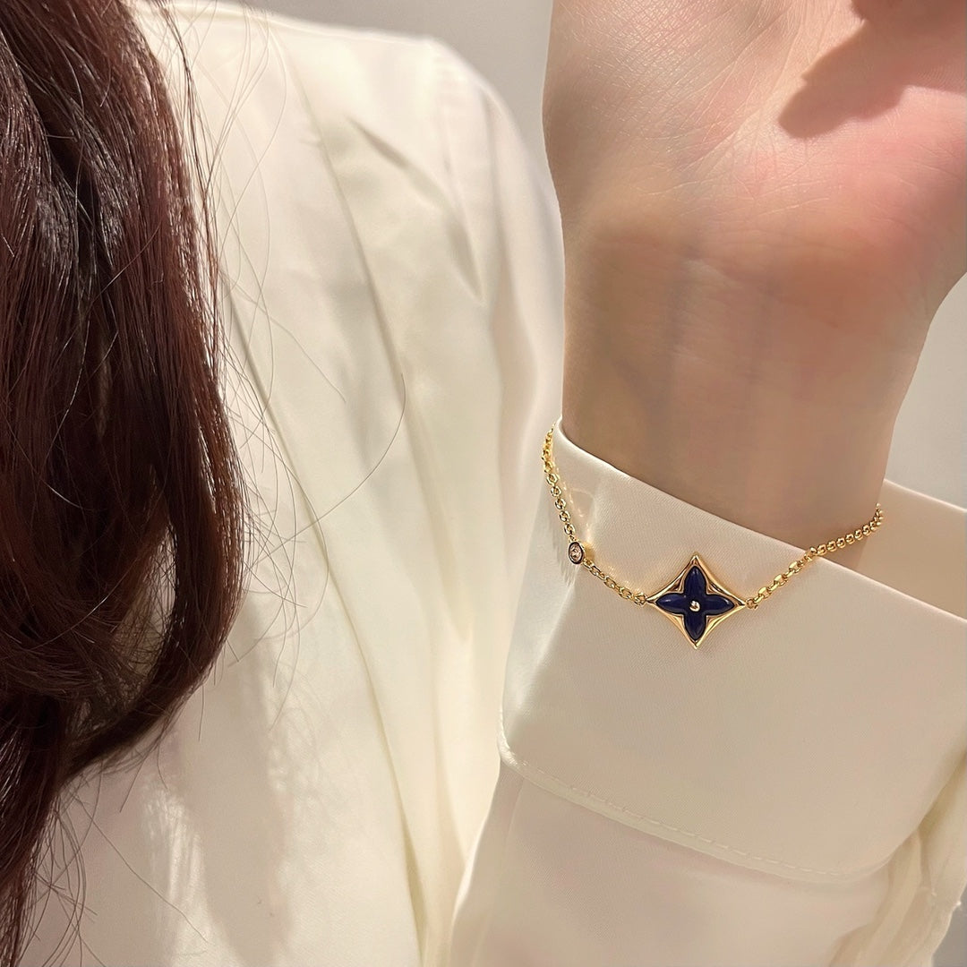 [⭐Haelin Jewelry]COLOR STAR PINK GOLD DIAMOND BRACELET