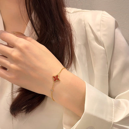 [⭐Haelin Jewelry]COLOR STAR CARNELIAN PINK GOLD DIAMOND BRACELET