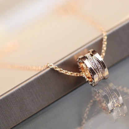 [⭐Haelin Jewelry]ZERO 1 PINK GOLD DIAMOND NECKLACE