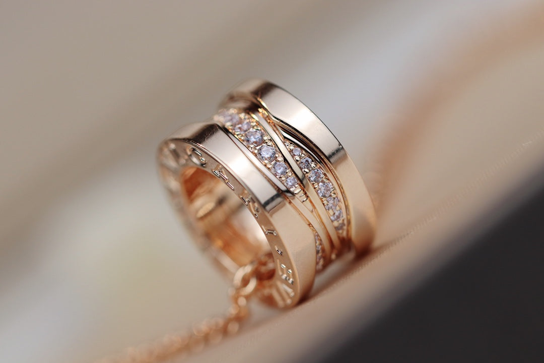 [⭐Haelin Jewelry]ZERO 1 PINK GOLD DIAMOND NECKLACE
