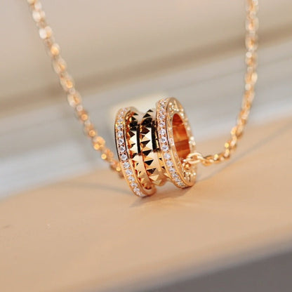 [⭐Haelin Jewelry]ZERO 1 ROCK PEDANT PINK GOLD NECKLACE