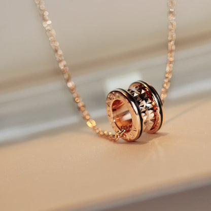 [⭐Haelin Jewelry]ZERO 1 ROCK PEDANT PINK GOLD BLACK NECKLACE
