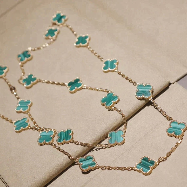 [⭐Haelin Jewelry]CLOVER 20 MOTIFS MALACHITE GOLD