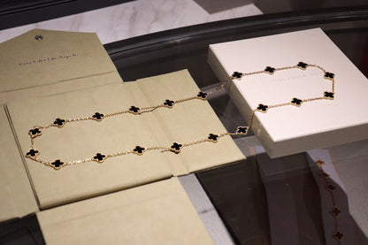 [⭐Haelin Jewelry]CLOVER 20 MOTIFS ONYX ROSE GOLD