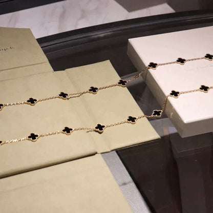 [⭐Haelin Jewelry]CLOVER 20 MOTIFS ONYX NECKLACE