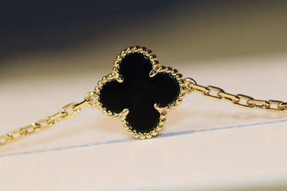 [⭐Haelin Jewelry]CLOVER 20 MOTIFS ONYX ROSE GOLD