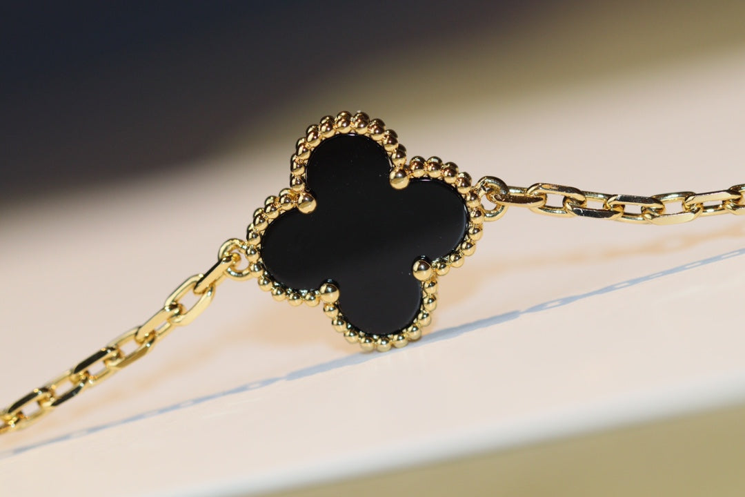 [⭐Haelin Jewelry]CLOVER 20 MOTIFS ONYX ROSE GOLD