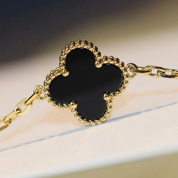 [⭐Haelin Jewelry]CLOVER 20 MOTIFS ONYX NECKLACE
