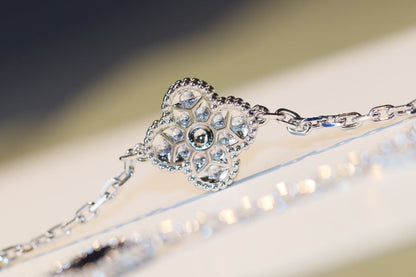 [⭐Haelin Jewelry]CLOVER 20 MOTIFS ONYX DIAMOND SILVER