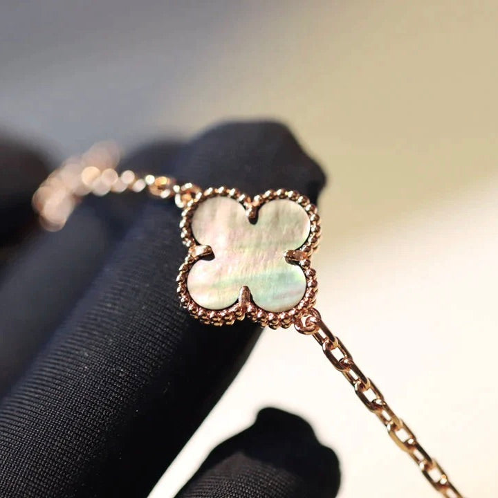 [⭐Haelin Jewelry]CLOVER 20 MOTIFS DARK MOP DIAMOND  NECKLACE