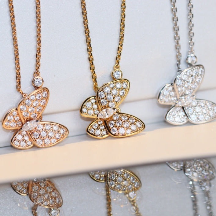 [⭐Haelin Jewelry]BUTTERFLY DIAMOND NECKLACE