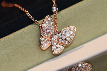 [⭐Haelin Jewelry]BUTTERFLY DIAMOND NECKLACE