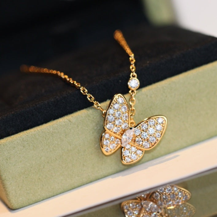 [⭐Haelin Jewelry]BUTTERFLY DIAMOND NECKLACE