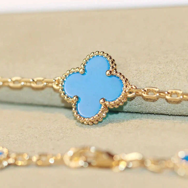 [⭐Haelin Jewelry]CLOVER 20 MOTIFS TURQUOISE GOLD